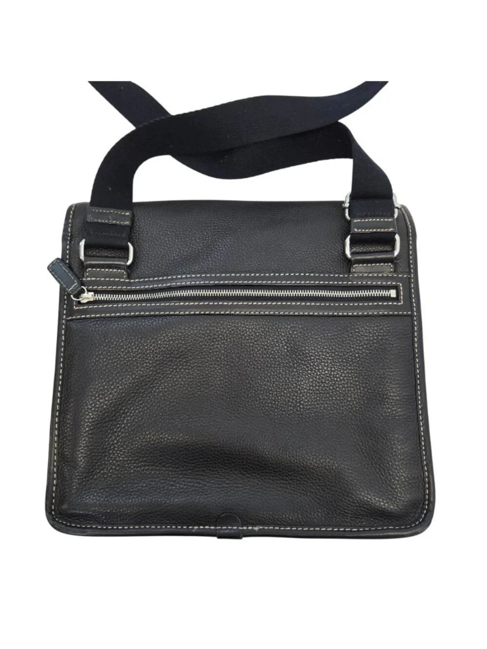 Brooks Brothers Pebble Leather Laptop Messenger Bag